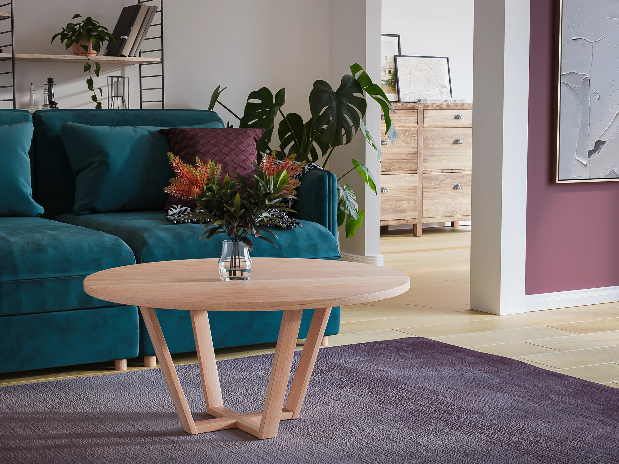 Cozy Living Room Furniture Visualization